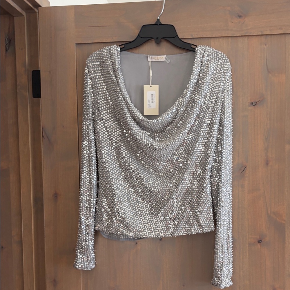Ramy Brook Silver Sequin Blouse